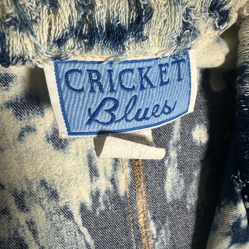 Cricket Blues Vintage Deconstruct Western Blazer Large Bleach Wash Rodeo Denim - Picture 6 of 8
